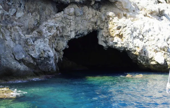 Sea, beach, water, landscape, mountains, nature, polystrom