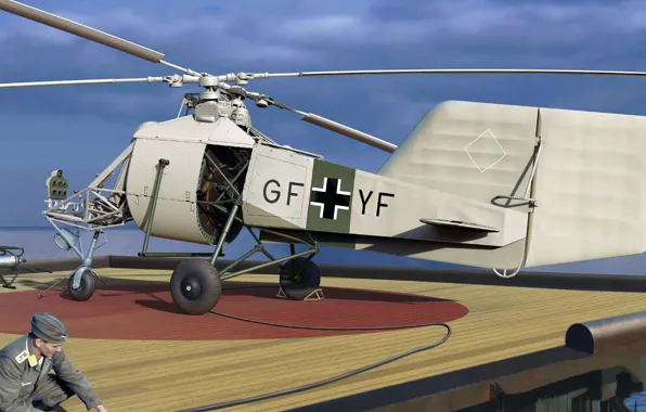 Hummingbird, Kriegsmarine, easy German intelligence, Flettner, Fl 282, helicopter synchropter