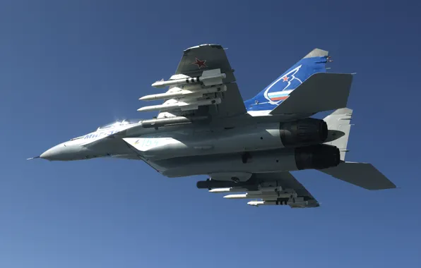 Picture the sky, height, Fighter, missiles, flight, Russia, the plane, ammunition