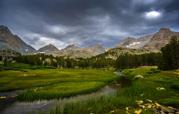 Mountains, nature, lake, California, Inyo National Forest, Chicken Foot Lake