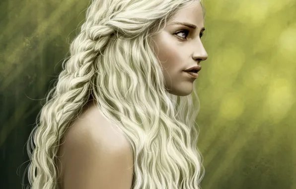 Picture girl, hair, profile, Game Of Thrones, Game of Thrones, Daenerys Targaryen