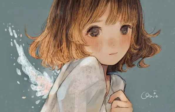 Water, wing, girl