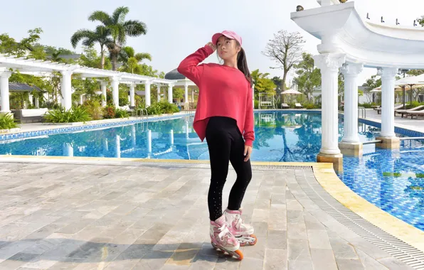 Picture girl, face, pool, videos, East, entertainment