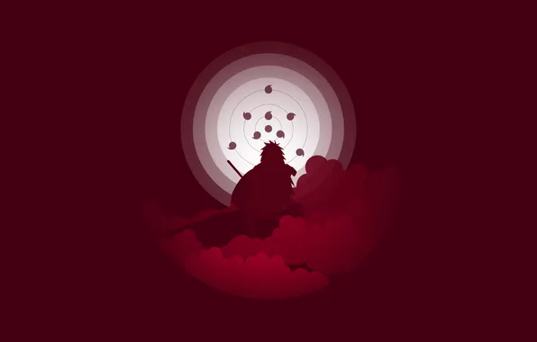 Fantasy, Naruto, minimalism, anime, clouds, digital art, artwork, silhouette