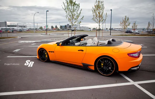 Maserati, convertible, 2012, Maserati, orange, Convertible, Gran Turismo, V-8