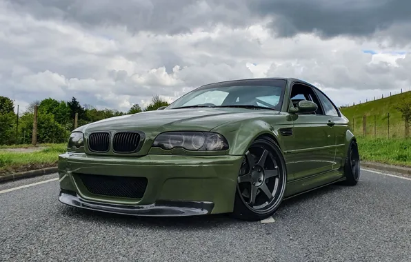 BMW, E46, M3, Urban green