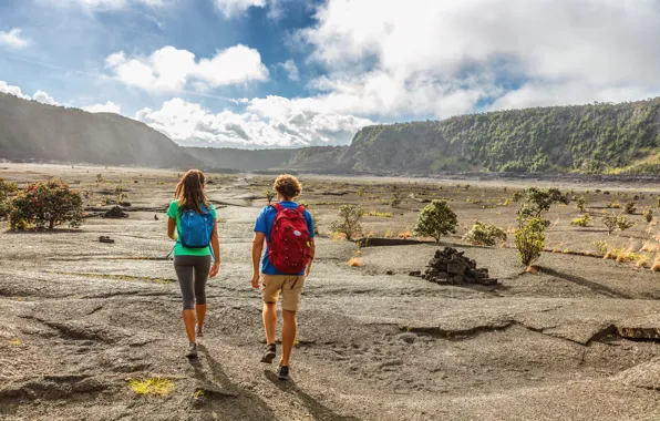 Picture Girl, Mountains, Hawaii, Guy, Two, Hawaii, Big Island, Big island