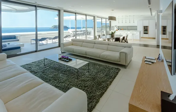 Villa, interior, kitchen, Thailand, living room, dining room, Pattaya