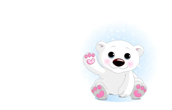 Picture background, mood, bear, white bear, children's, Alo, Umka