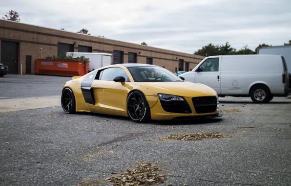 Audi, Audi R8, Yellow, Sportcar