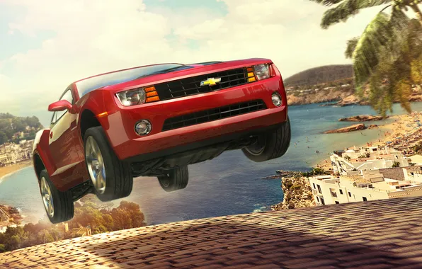 Machine, beach, the city, game, camaro, chevrolet, cars, games