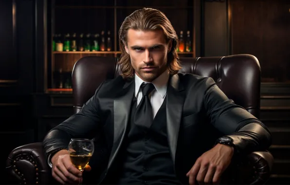 Look, face, wine, furniture, glass, portrait, interior, chair