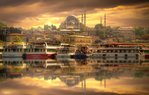 Picture clouds, view, Istanbul City
