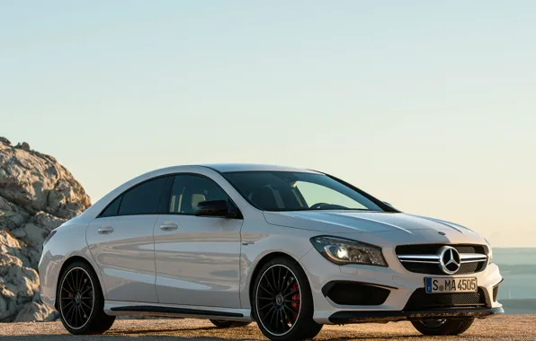 Picture car, Mercedes-Benz, white, AMG, wallpapers, CLA