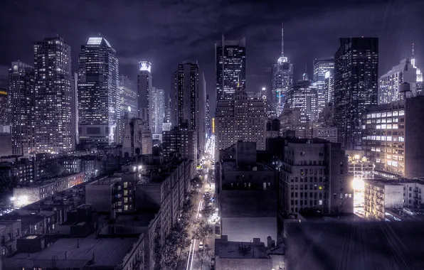 Night, the city, New York, night New York