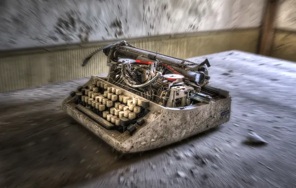 Background, room, typewriter