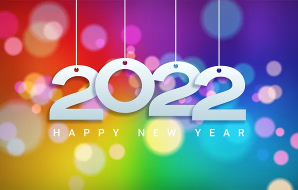 Background, colorful, figures, New year, new year, happy, bokeh, decoration
