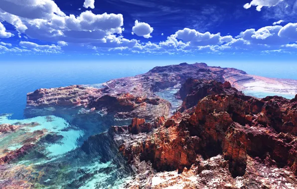 Sea, the sky, mountains, nature