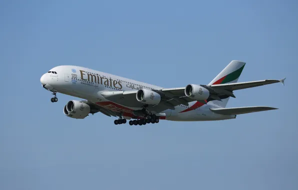 Picture the sky, flight, liner, Airbus, A380-861