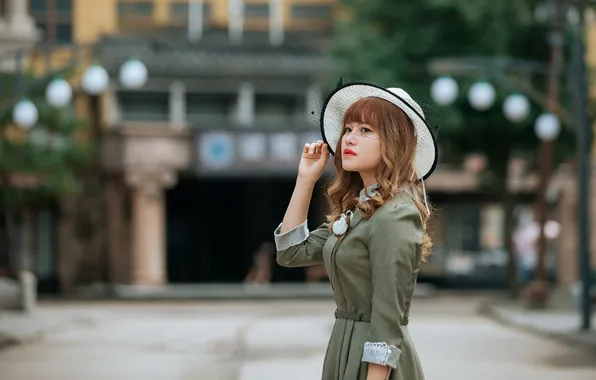 Summer, look, girl, the city, pose, street, model, makeup