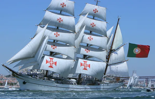 Sailboat, bark, Sagres ll