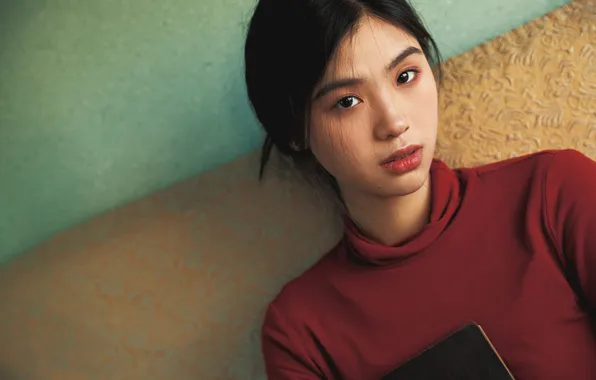 Beautiful, Asian, Model, Smile, Woman, Sofa, Cute, Pretty