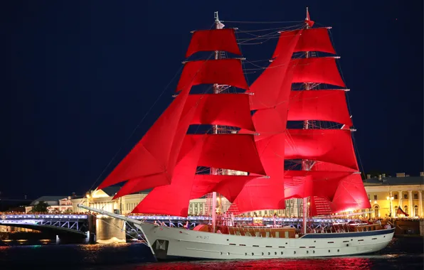Picture sailboat, Russia, brig