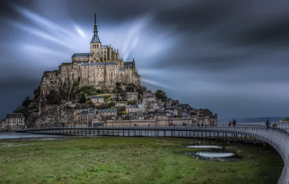 Landscape, architecture, Mont Saint Michel