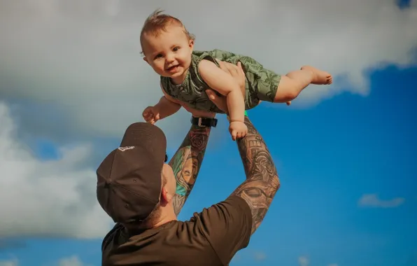 Tattoo, Baby, Child, Father, Son, Tattoo, Pallet