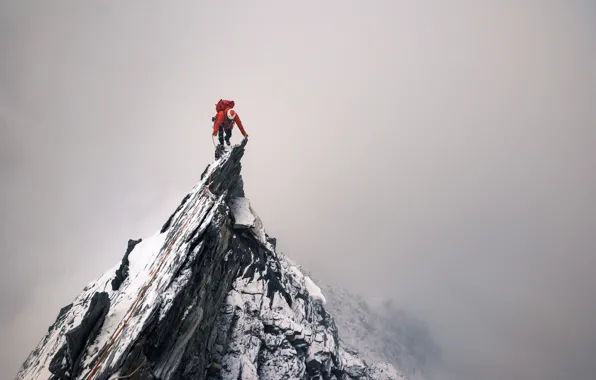 Rock, rocks, people, top, climber, peak