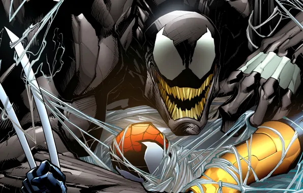Web, comics, comic, spider-man, Venom, Venom