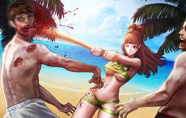 Beach, shore, zombies, bit, zombie paradise