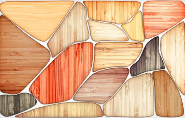 Mosaic, tree, color, wood, slice