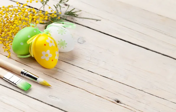 Flowers, Easter, wood, spring, Easter, eggs, decoration, Happy
