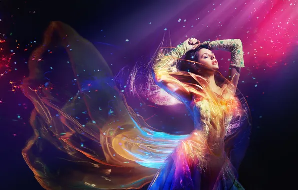 Picture girl, fashion, fresh, dress, figure, elegant, disco, elegance