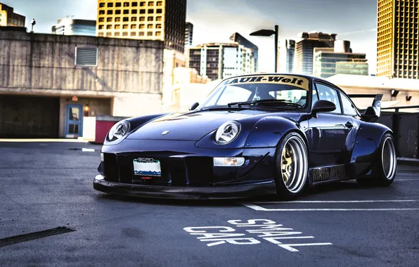 Blue, the city, building, home, 911, Porsche, Porsche 911, Playground