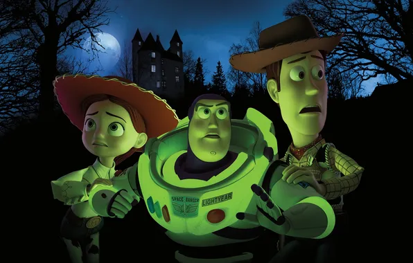 Picture green, fear, Toy Story, Buzz Lightyear, Sheriff Woody