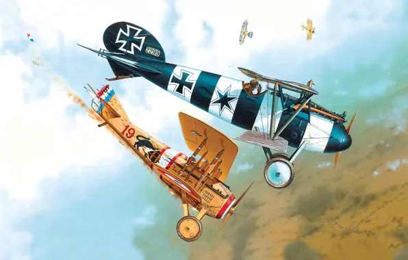 Fighter, Biplane, Albatros D. V, The first World war
