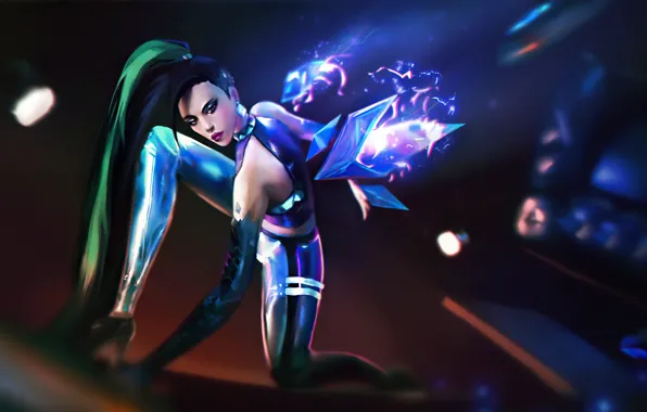 Magic, the game, crystals, game, magic, long hair, long hair, beautiful girl