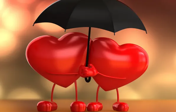 Love, heart, umbrella, love, lovers, heart, umbrella