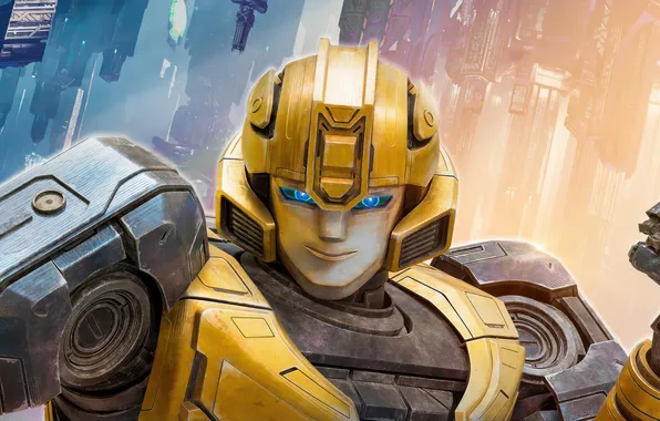 Smile, robot, transformer, Bumblebee, 2024, Transformers One