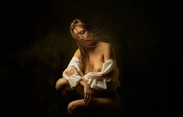 Chest, girl, pose, background, model, naked, body, makeup