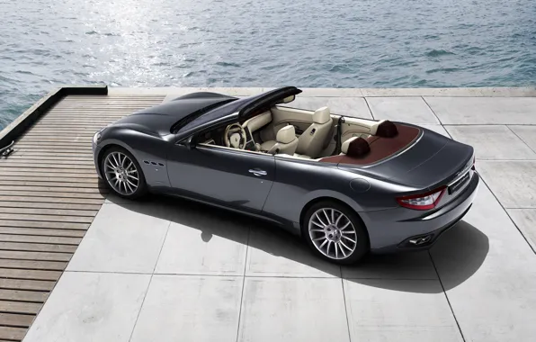 Picture sea, Maserati, Italy, convertible, top, back, main, Maserati