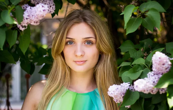 Eyes, girl, portrait, lilac