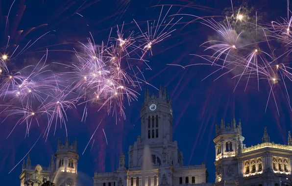 Picture salute, fireworks, Spain, Madrid