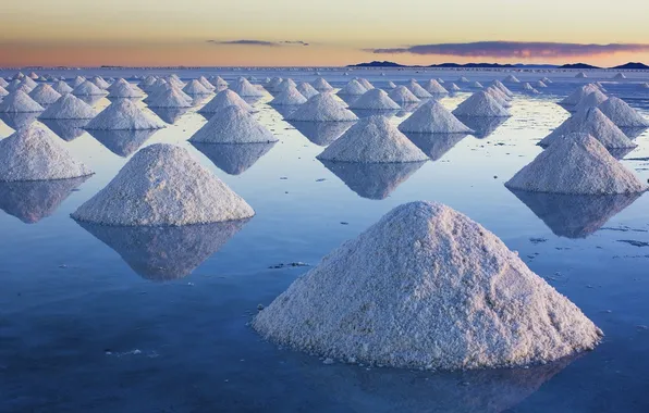Picture water, salt, Bolivia, salt marsh