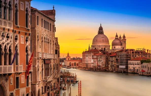 Picture home, morning, Italy, Venice, Cathedral, channel, Santa Maria della salute