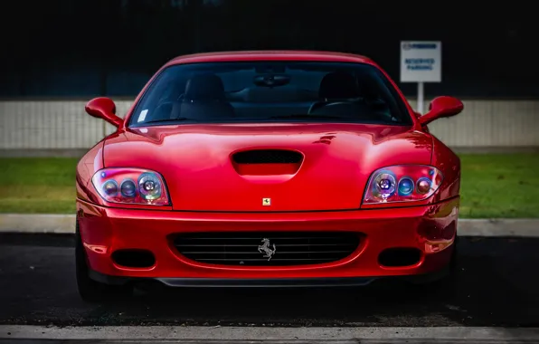 Grass, red, the fence, Ferrari, red, grass, Ferrari, front