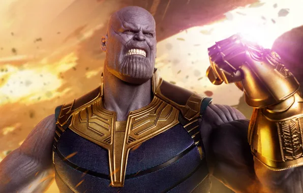 Face, Teeth, Grin, Thanos, Grimace, Thanos' Glove