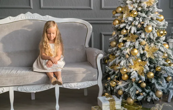 Picture holiday, toys, tree, new year, girl, gifts